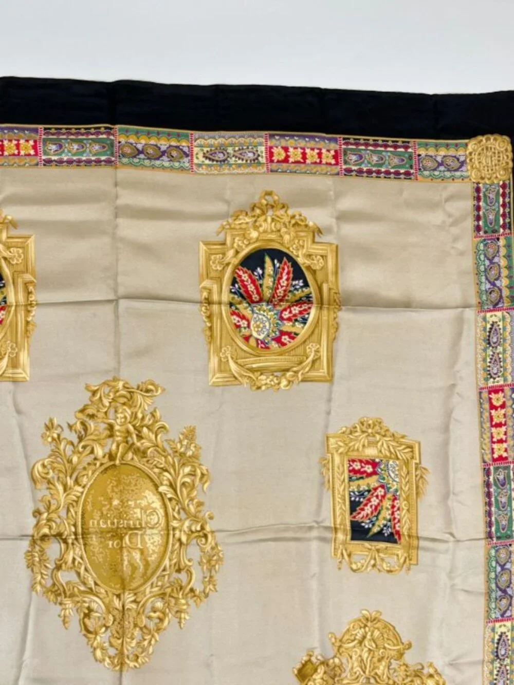 Dior Silk Scarf Multicolor Vintage